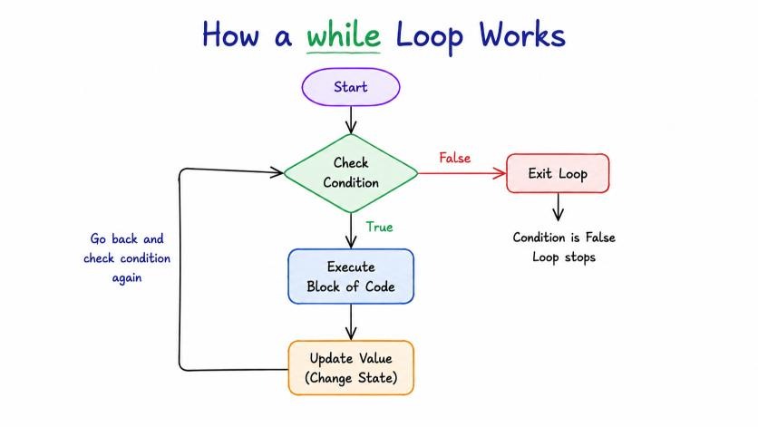 How a while Loop Works Flowchart Visual Guide