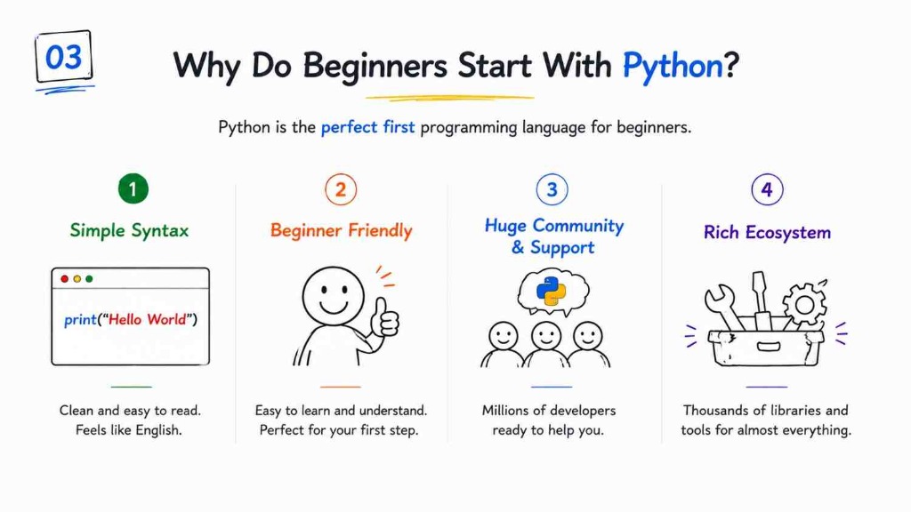 Why Beginners Start with Python 4 Core Pillars